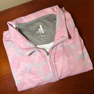 Johnnie-O Pink Camo Performance Long Sleeve 1/4 Zip Shirt Sz XL Quarter Pullover